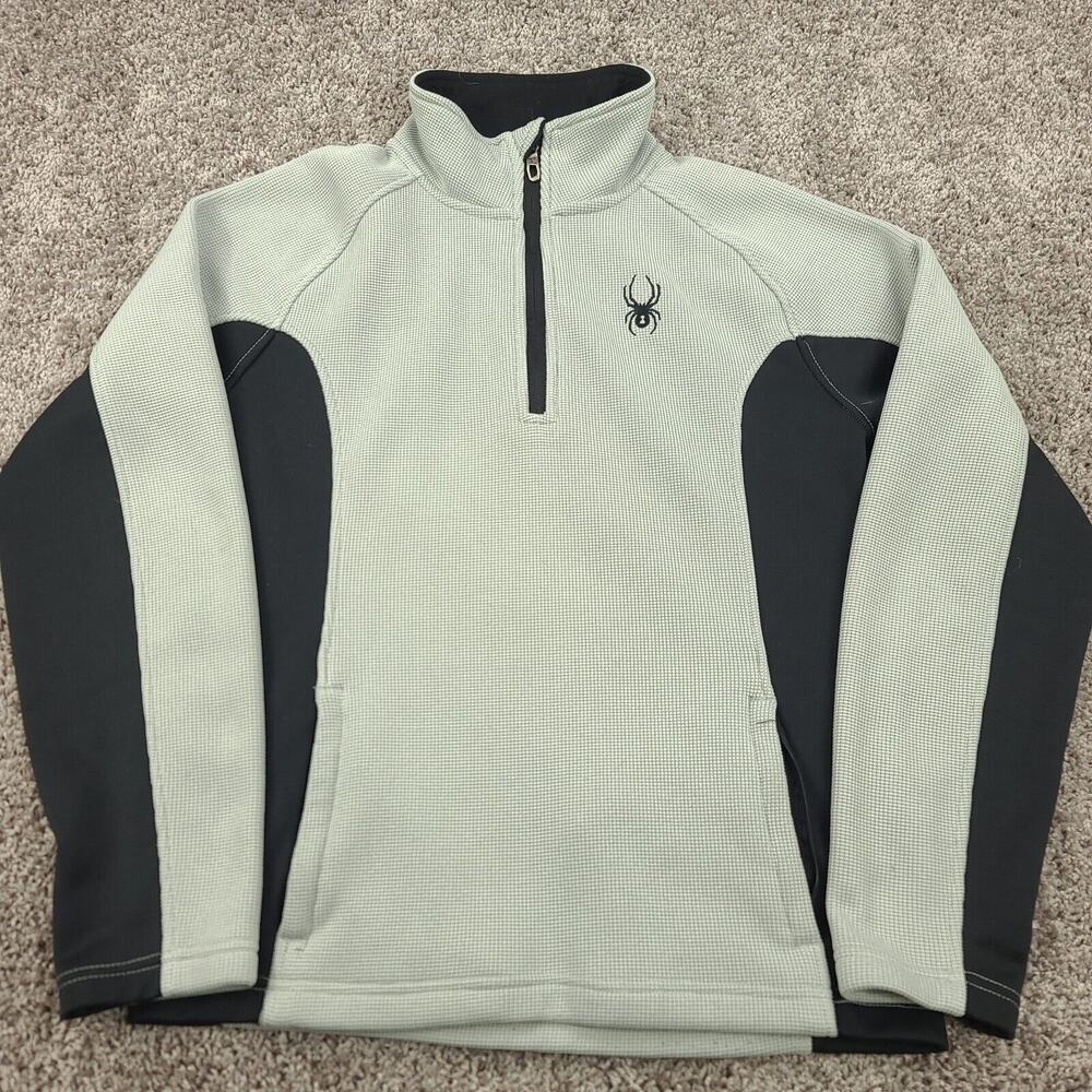 Spyder Core Quarter Zip Fleece Pullover Mens Size S Gray Black